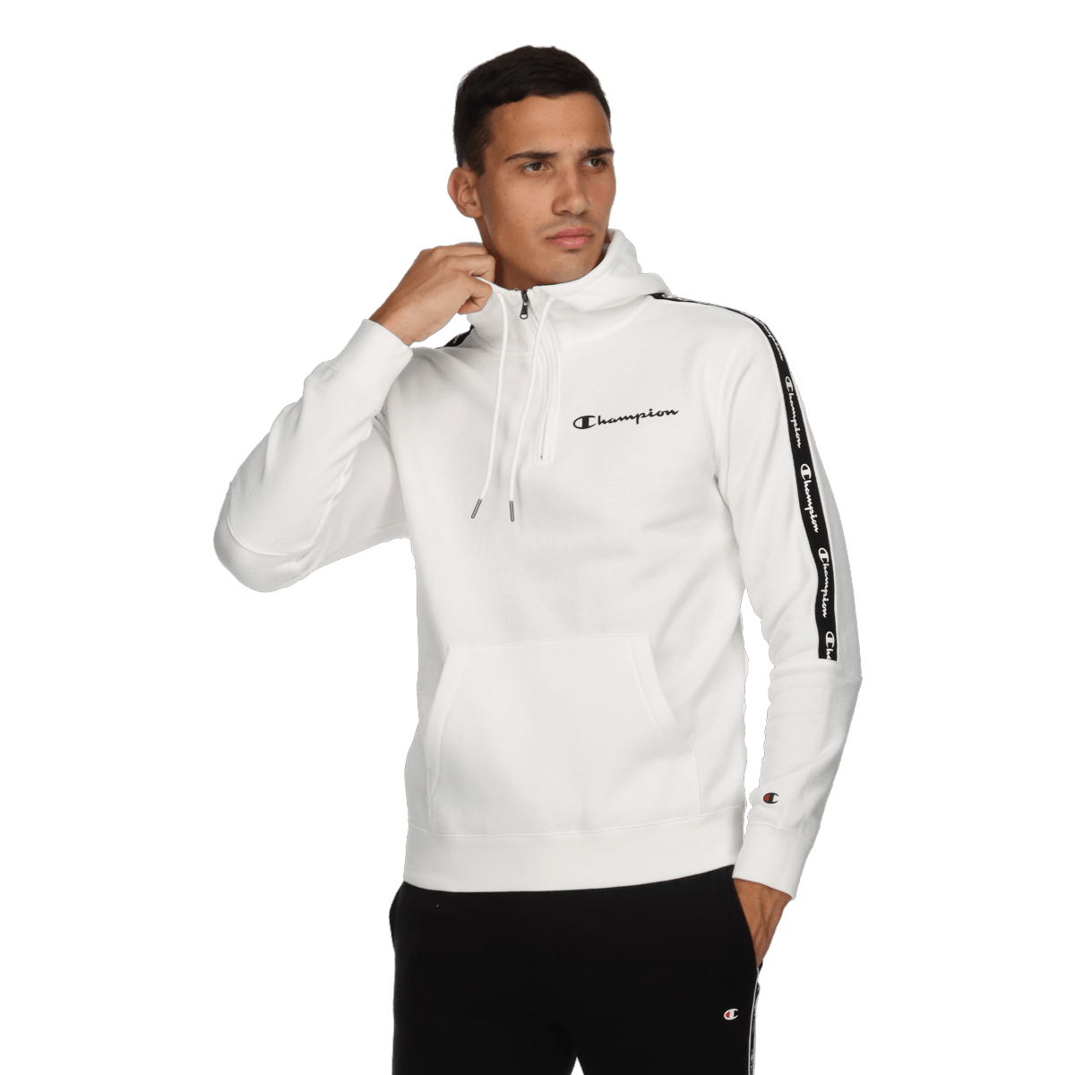 Hooded half zip sweatshirt