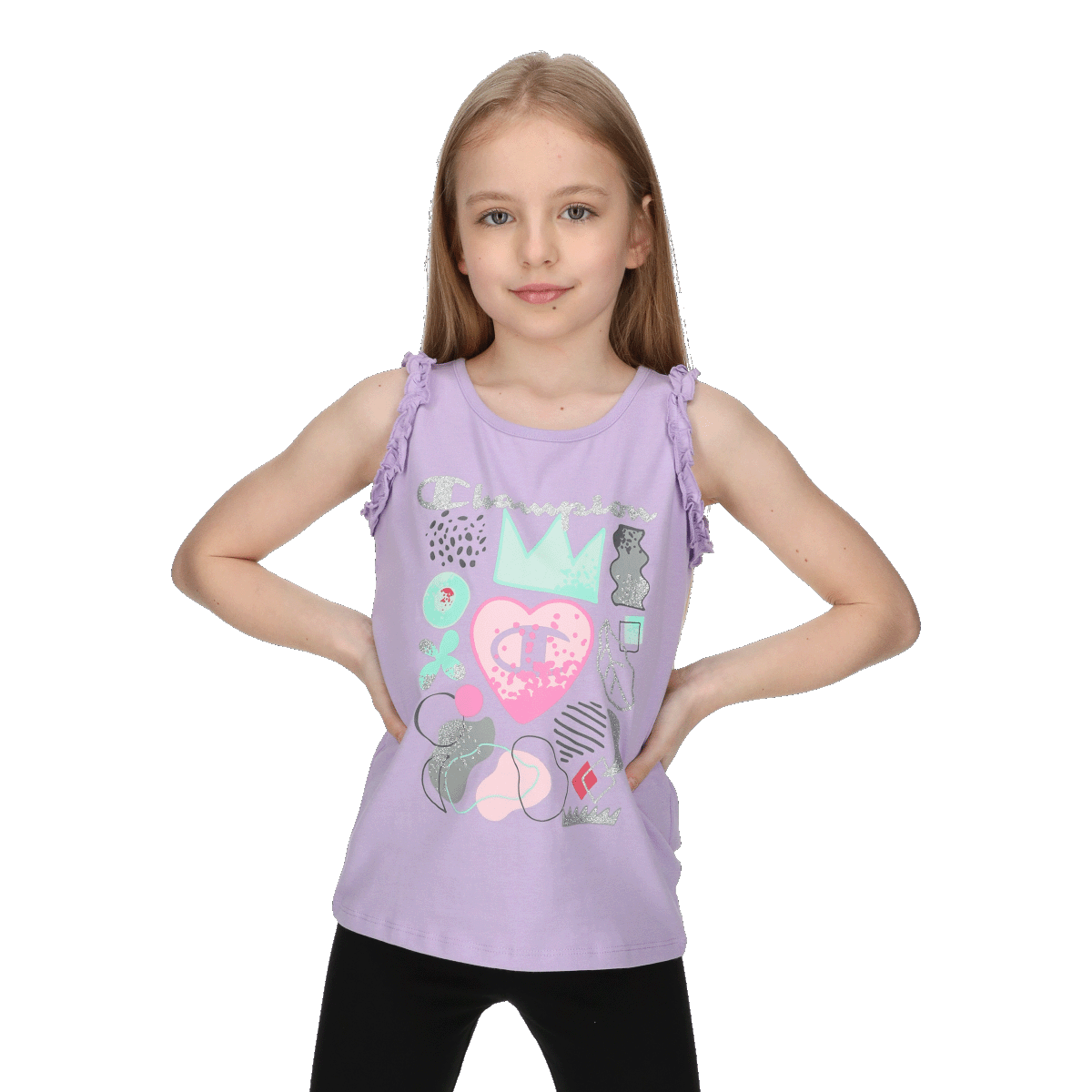 GIRLS FLOWER SLEEVELESS T-SHIRT Champion imagine noua