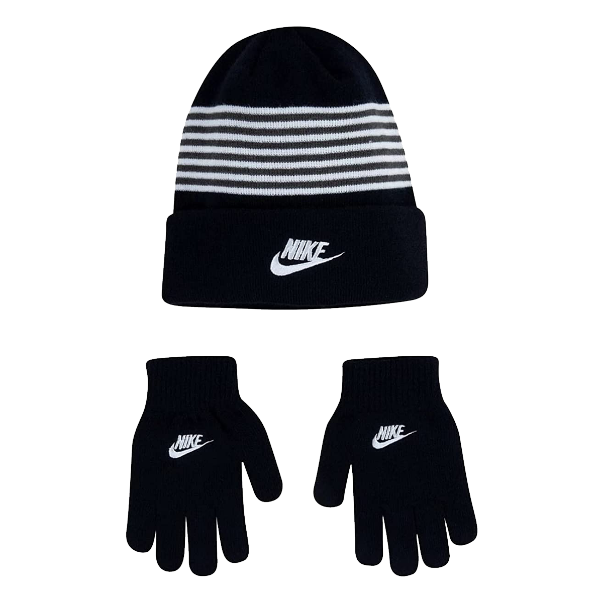 Nan striped beanie & glves set