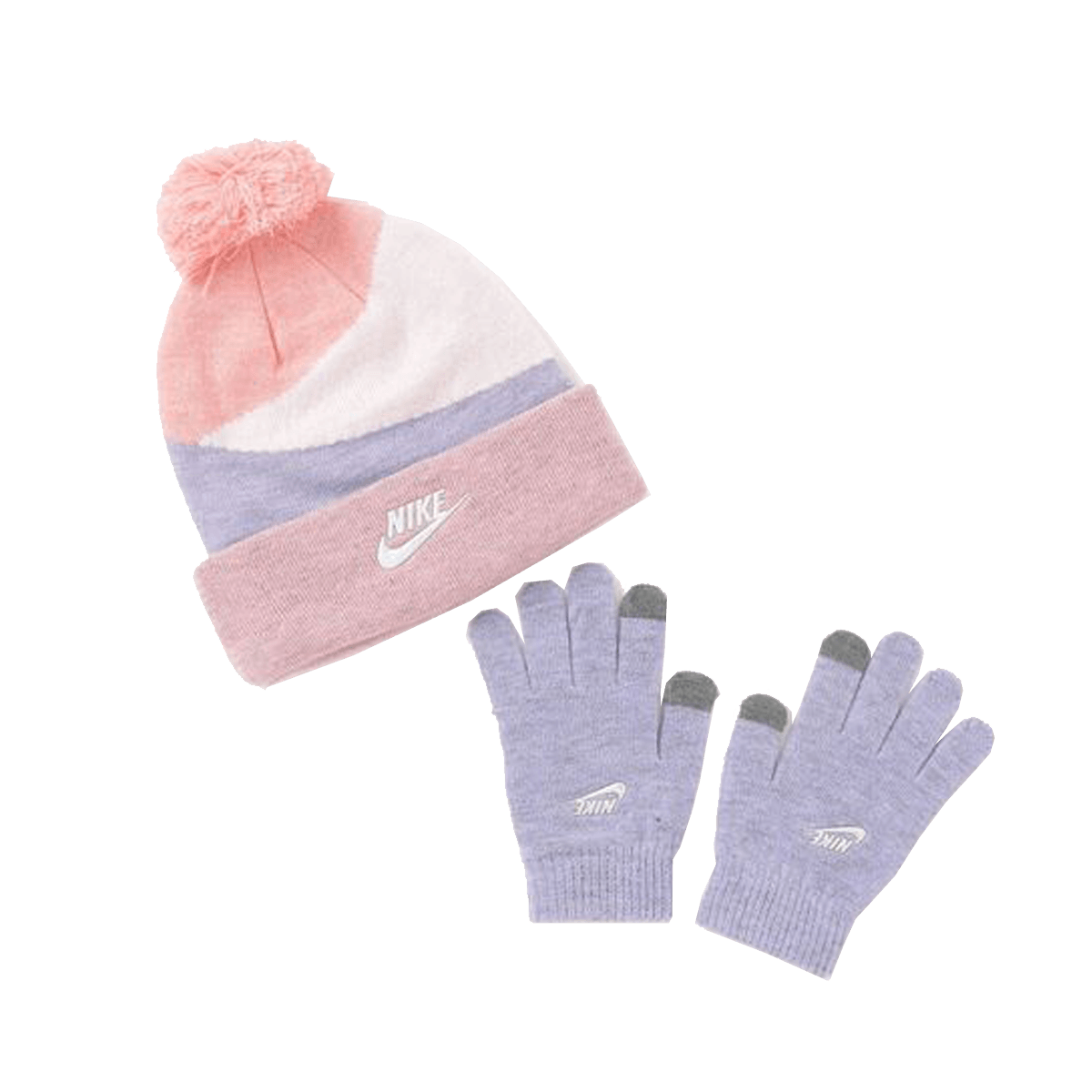 HEATHER BLOCK POM BEANIE SET Beanie