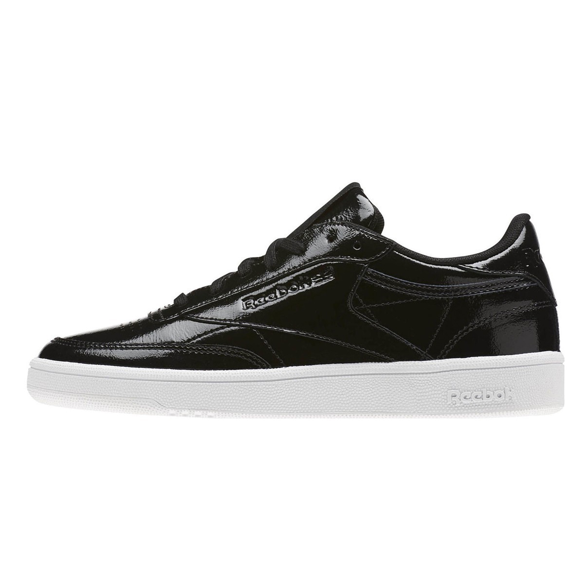 CLUB C 85 PATENT BLACK/WHITE BLACK/WHITE