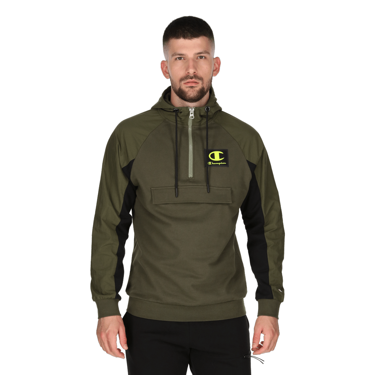 Rubber logo half zip hoody