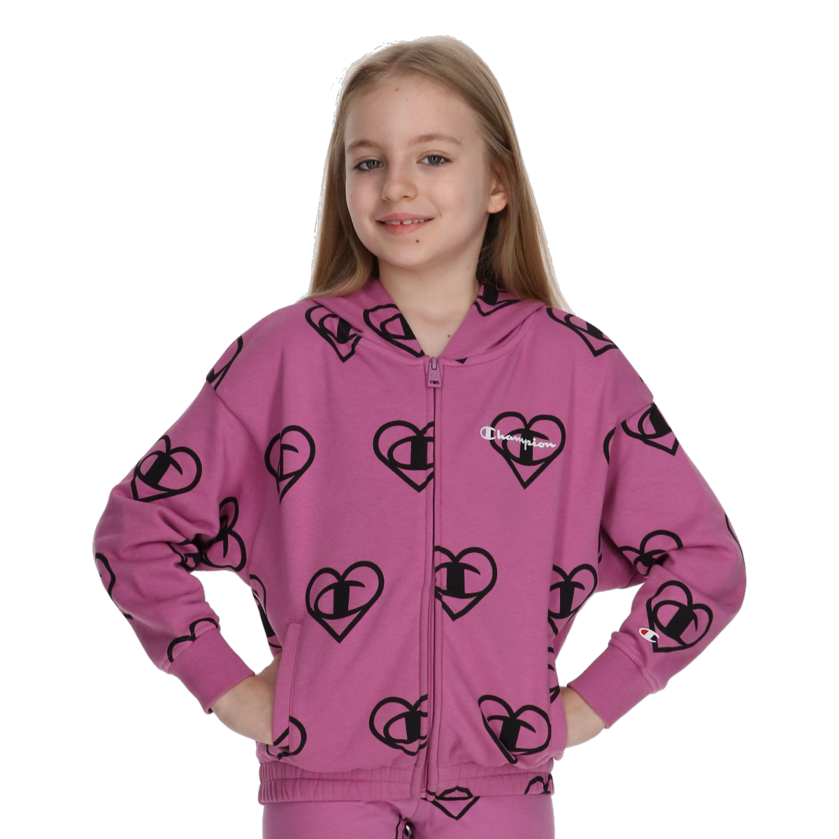 Girls heart full zip hoody