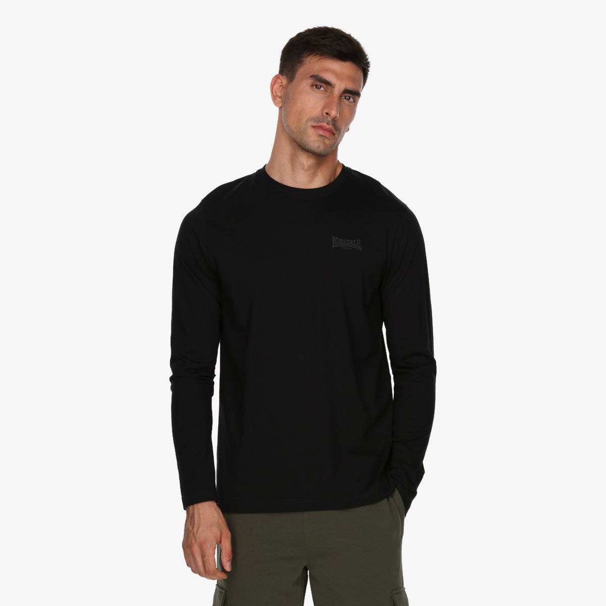Lonsdale Tricou maneca lunga Black | SportVision Romania