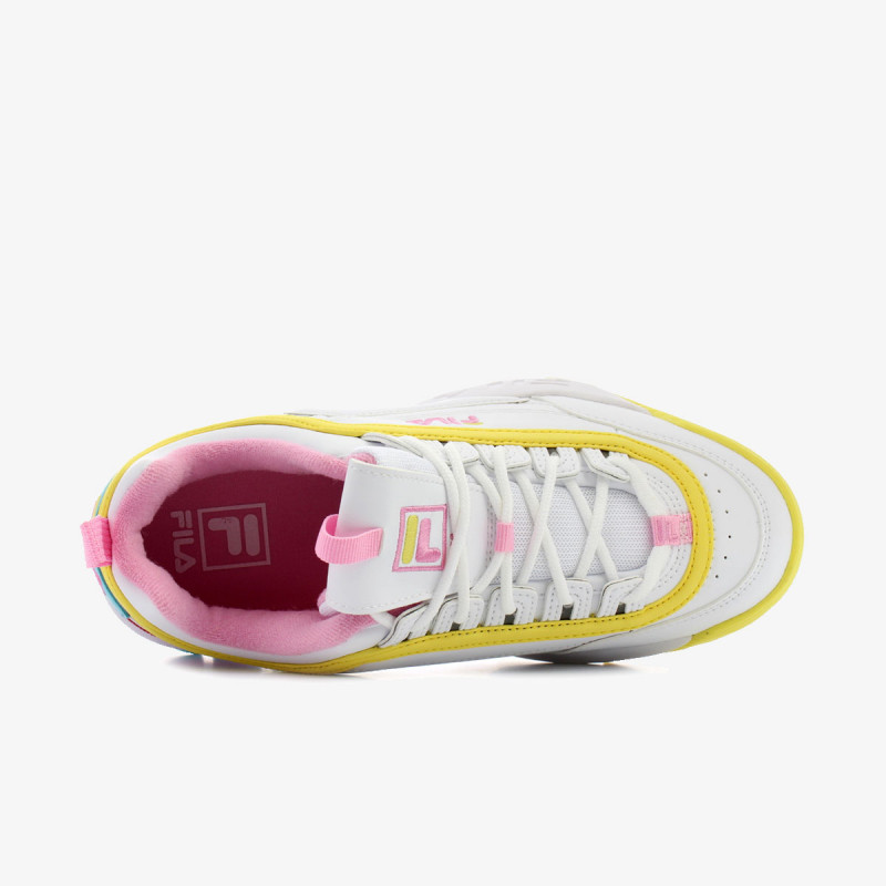 fila disruptor cb low white limelight