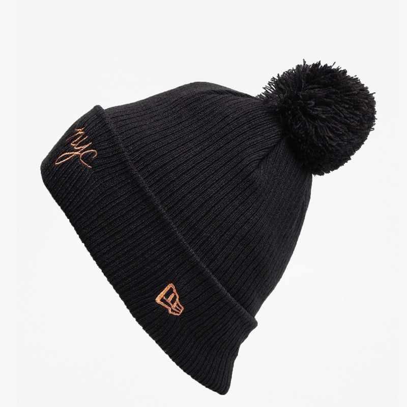 New Era Palarie KAPA WMNS NYC SCRIPT BOBBLE KNIT NE BLKM 