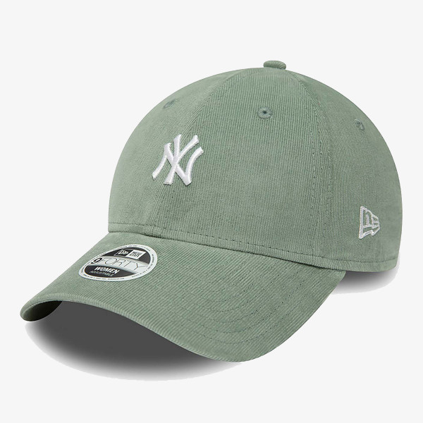 New Era Sapca New York Yankees Womens Cord Mini Logo Medium Green 9FORTY Adjustable Cap 