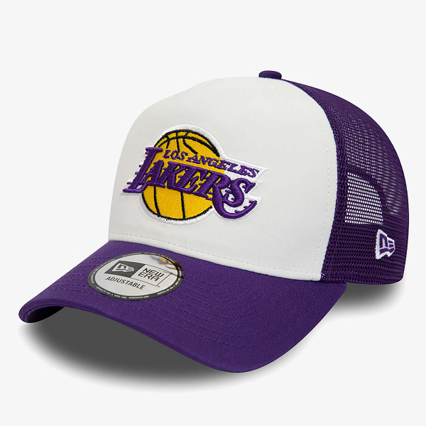 New Era Sapca LA Lakers Team Colour Purple A-Frame Trucker Cap 