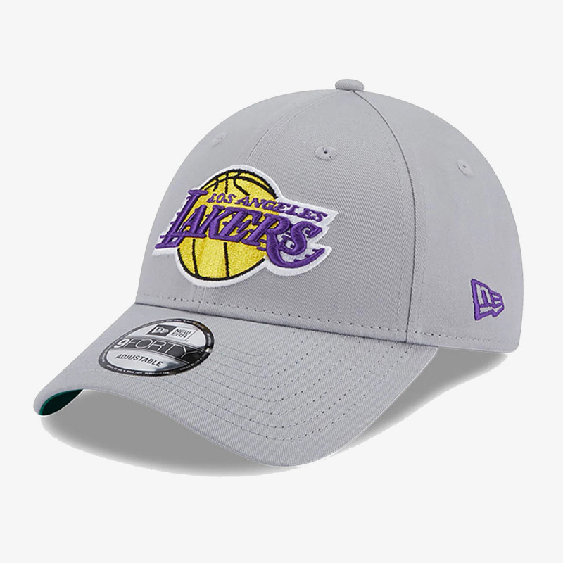 New Era Sapca LA Lakers Team Side Patch Grey 9FORTY Adjustable Cap 
