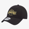 New Era Sapca LA Lakers Metallic Badge Black 9FORTY Adjustable Cap 