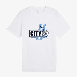 Puma Tricou MCFC FtblCulture Tee Puma White-Team Lig 