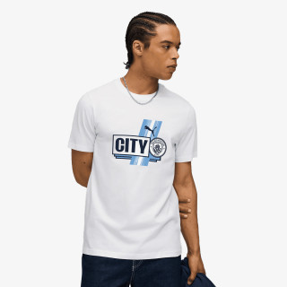 Puma Tricou MCFC FtblCulture Tee Puma White-Team Lig 