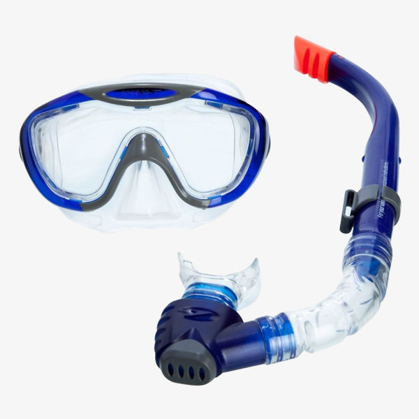 Speedo Set GLIDE MASK SNORKEL SET AU GREY/BLUE 