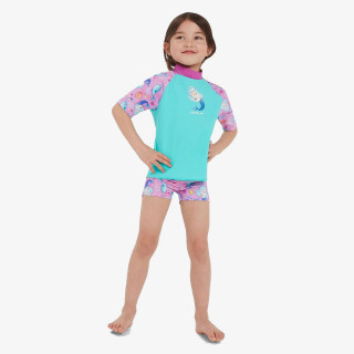 Speedo Costum baie (intreg) Short Sleeve Printed Rash Top Set 