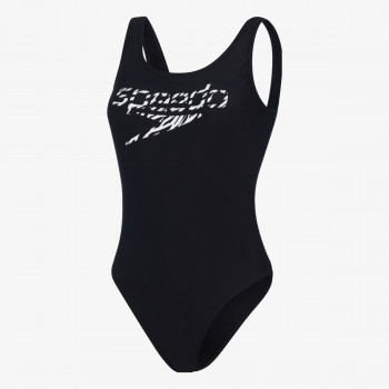 Speedo Costum baie (intreg) LOGO DEEP U-BK HI LEG 1PC AF BLACK/WHITE 