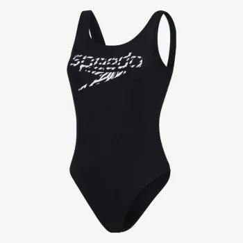 SPEEDO Costum baie (intreg) LOGO DEEP U-BK HI LEG 1PC AF BLACK/WHITE 