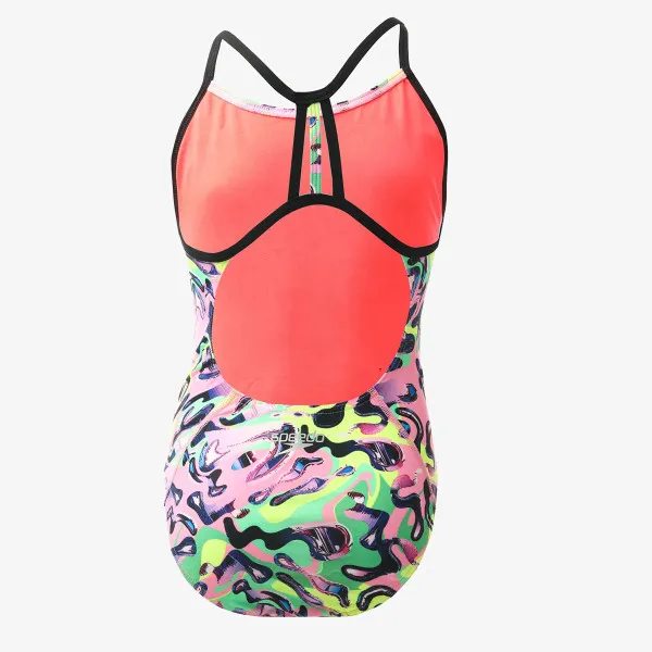 SPEEDO Costum baie (intreg) ALV LANE LINE BACK JF PINK/YELLOW 