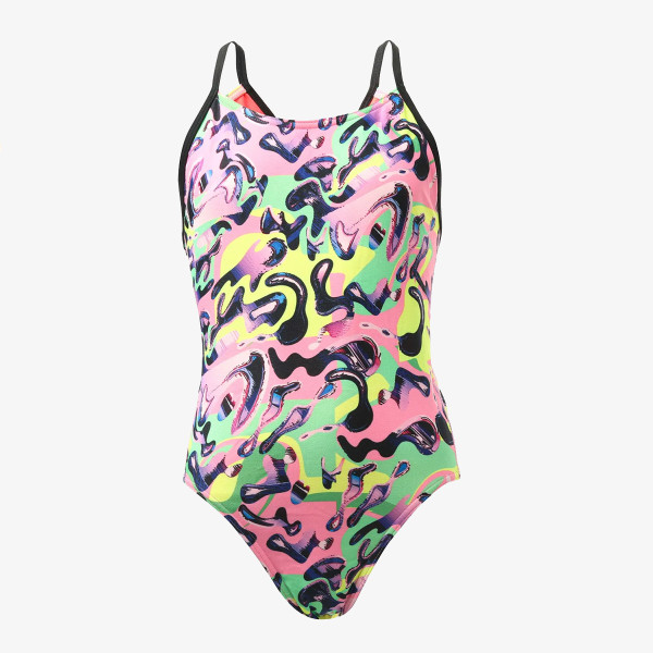 Speedo Costum baie (intreg) ALV LANE LINE BACK JF PINK/YELLOW 