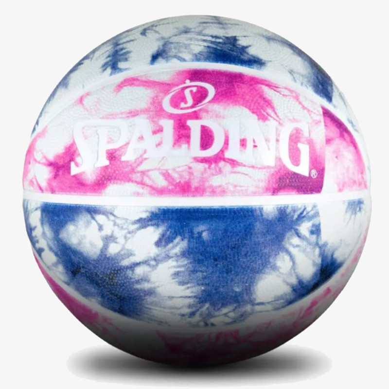 Spalding Minge Tie Dye Pink/Blue Sz6 Rubber Basketball 