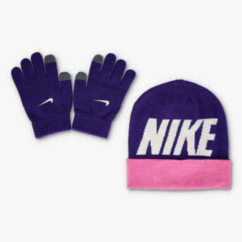 Nike Set Wordmark Colorblock Beanie Set (2 Piece) 