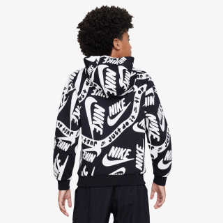 NIKE Hanorac Sportswear Club Fleece Older Kids' Printed Pullover Hoodie 