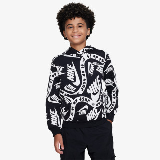 NIKE Hanorac Sportswear Club Fleece Older Kids' Printed Pullover Hoodie 