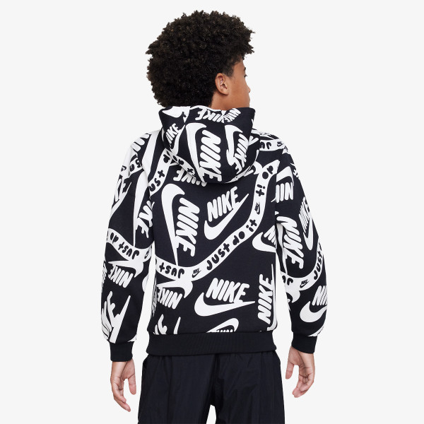 NIKE Hanorac Sportswear Club Fleece Older Kids' Printed Pullover Hoodie 