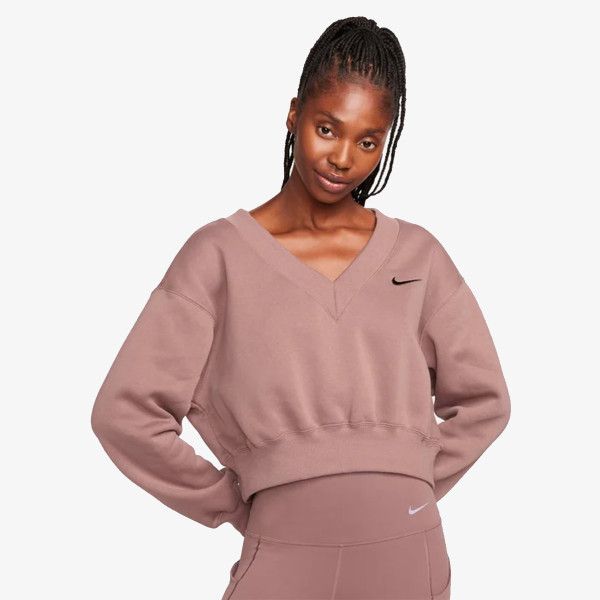 Nike Tricou maneca lunga W NSW PHNX FLC CROP VNECK 