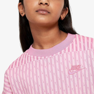 Nike Tricou maneca lunga G NSW CLUB FLC OVRSZD CRW AOP 