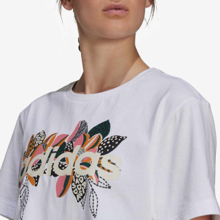 adidas Tricou X FARM RIO PRINT BOYFRIEND CROPPED COTTON LOGO 