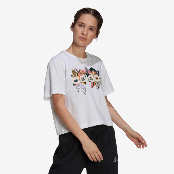 adidas Tricou X FARM RIO PRINT BOYFRIEND CROPPED COTTON LOGO 