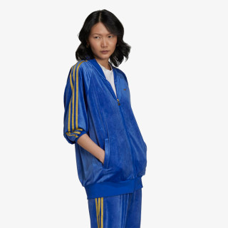 adidas Hanorac TRACK JACKET IN VELVET WITH EMBOSSED ADIDAS ORIGINALS MONOGRAM AND GOLD STRIPES<br /> 
