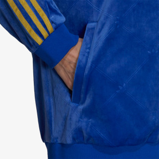 adidas Hanorac TRACK JACKET IN VELVET WITH EMBOSSED ADIDAS ORIGINALS MONOGRAM AND GOLD STRIPES<br /> 