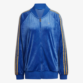 adidas Hanorac TRACK JACKET IN VELVET WITH EMBOSSED ADIDAS ORIGINALS MONOGRAM AND GOLD STRIPES<br /> 