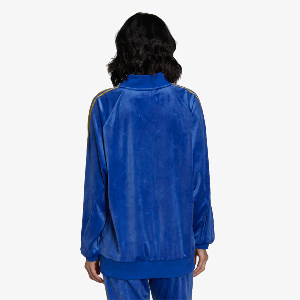 adidas Hanorac TRACK JACKET IN VELVET WITH EMBOSSED ADIDAS ORIGINALS MONOGRAM AND GOLD STRIPES<br /> 