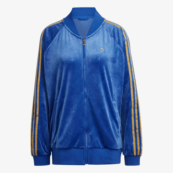 adidas Hanorac TRACK JACKET IN VELVET WITH EMBOSSED ADIDAS ORIGINALS MONOGRAM AND GOLD STRIPES<br /> 