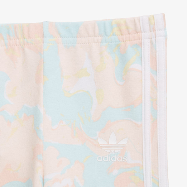 adidas Trening MARBLE PRINT TEE DRESS AND TIGHTS 