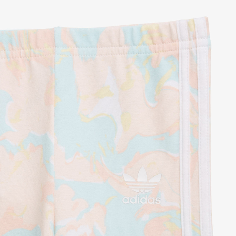 adidas Trening MARBLE PRINT TEE DRESS AND TIGHTS 