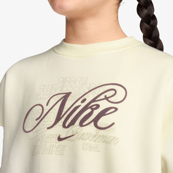 Nike Tricou maneca lunga G NSW CLUB FLC BXY CREW GFX 