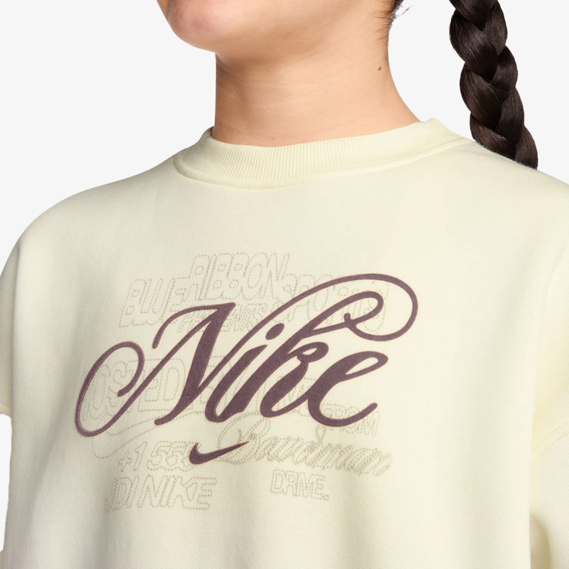 Nike Tricou maneca lunga G NSW CLUB FLC BXY CREW GFX 