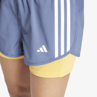 adidas Pantaloni scurti OWN THE RUN 3-STRIPES 2IN1 SHORT 