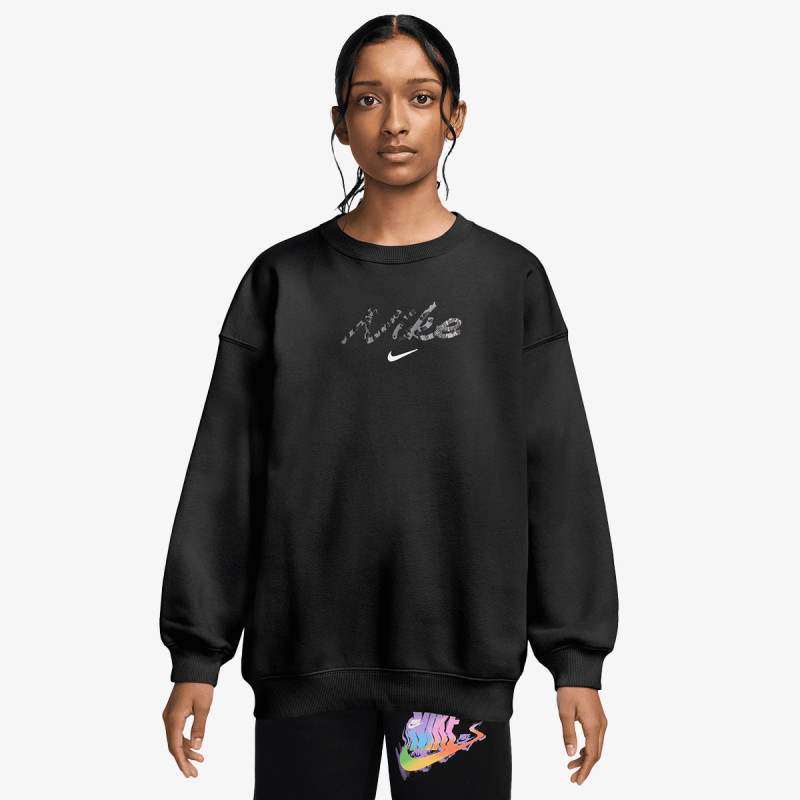 Nike Tricou maneca lunga G NSW STDIO FLC OVRSZD CRW AOP 