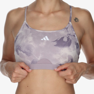 adidas Bustiera AEROREACT TRAINING ESSENTIALS LIGHT SUPPORT TIE-DYE FLOWER-PRINT 