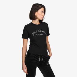 Juicy Couture Tricou BLACK ARCHED DIAMANTE GIRLFRIEND TEE 