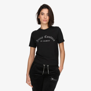 Juicy Couture Tricou BLACK ARCHED DIAMANTE GIRLFRIEND TEE 