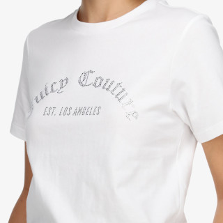 Juicy Couture Tricou BLACK ARCHED DIAMANTE GIRLFRIEND TEE 