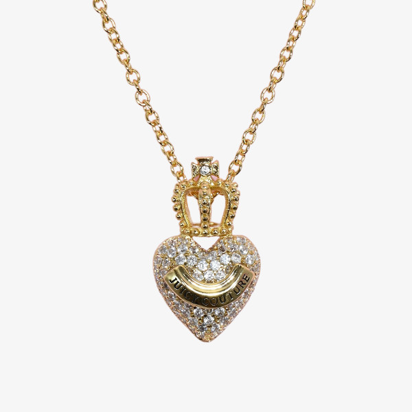 Juicy Couture COLIER JUICY CROWN HEART SHORT NECKLACE IN GOLD 