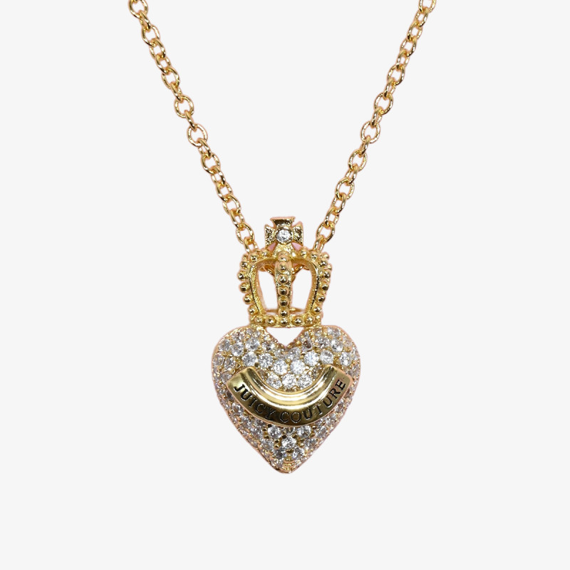 Juicy Couture COLIER JUICY CROWN HEART SHORT NECKLACE IN GOLD 
