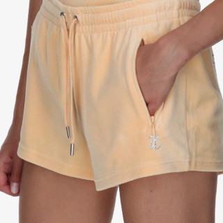 Juicy Couture Pantaloni scurti VELOUR TRACK SHORTS WITH DIAMANTE BRANDI 