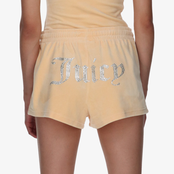Juicy Couture Pantaloni scurti VELOUR TRACK SHORTS WITH DIAMANTE BRANDI 